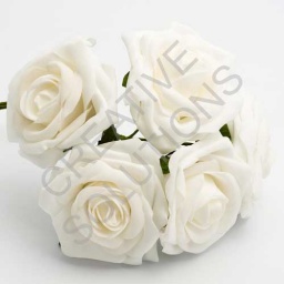 FR-0858 - White Large 10cm Colourfast Foam Roses