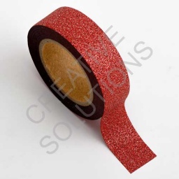 AT005 - Adhesive Washi Tape - Glitter - Red