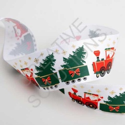 5865-XMAS - Santa Express Christmas Train Satin Ribbon