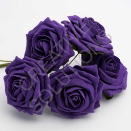 FR-0862 - Purple Large 10cm Colourfast Foam Roses