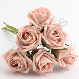 FR-0868 - Vintage Peach 5cm Colourfast Foam Roses