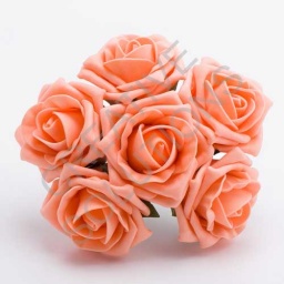 FR-0886 - Peach 5cm Colourfast Foam Roses
