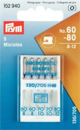152940 - Prym Sewing Machine Needles Sys. 130/705 Microtex 60/80