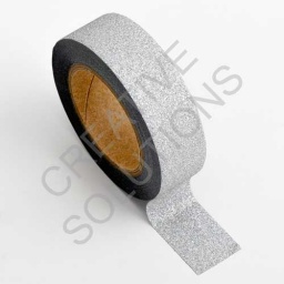 AT010 - Adhesive Washi Tape - Glitter - Silver