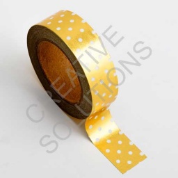 AT017 - Adhesive Washi Tape - Foil Polka Dot - Gold