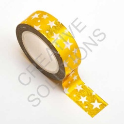 AT030 - Adhesive Washi Tape - Foil Stars - Gold