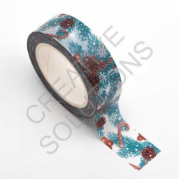 AT049 - Adhesive Washi Tape  - Pine Cones & Berries