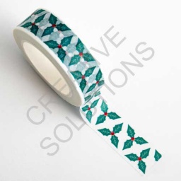 AT052 - Adhesive Washi Tape  - Holly & Berries