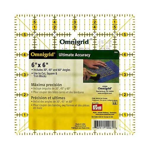 Prym 611475 Règle Universelle 6x6 Pouces Angle - Plastique Transparent Pour Couture Et Quilting